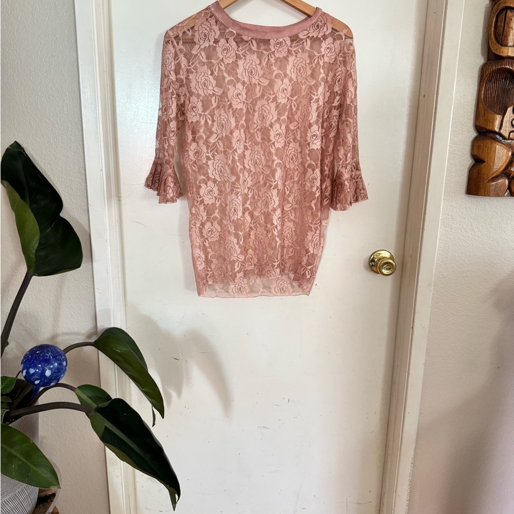 POL Blush Lace Blouse
